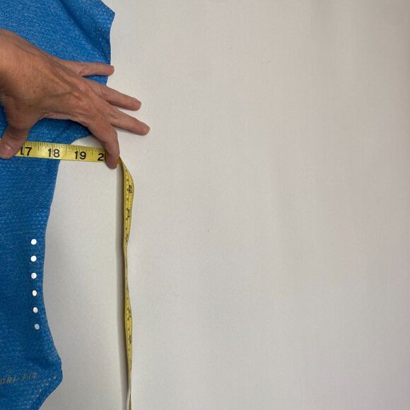 Nike Dri-Fit Blue Running Short-Sleeve Boxy Top Zip Pocket Size M - Picture 10 of 12